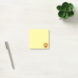 Vintage Sunbeam Dog Paw Print 3x3 Custom Post-it Notes