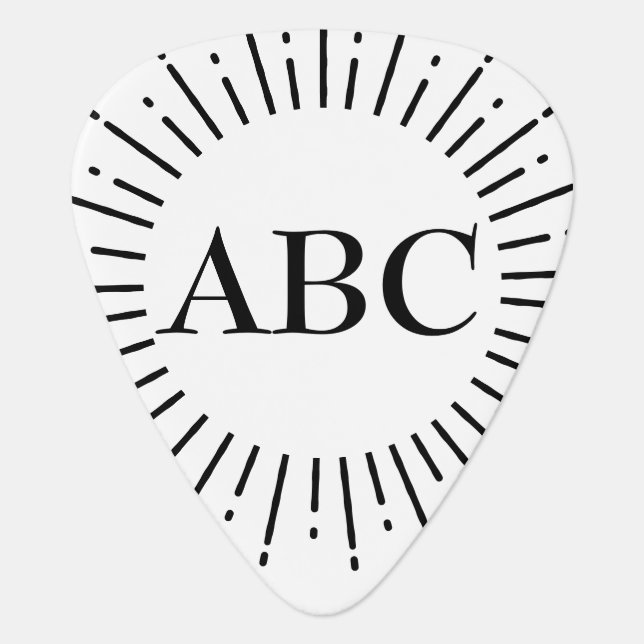 Vintage Sunburst Monogram Guitar Pick (Front)