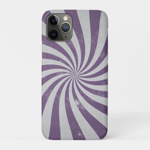 Vintage Sunburst Purple Distressed Wavy Lines iPhone 11 Pro Case