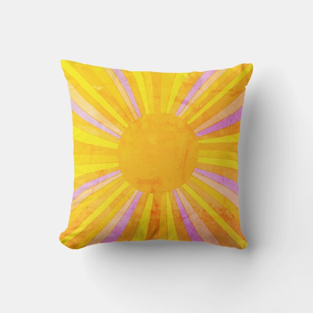 Vintage Sunburst Throw Pillow (Front)