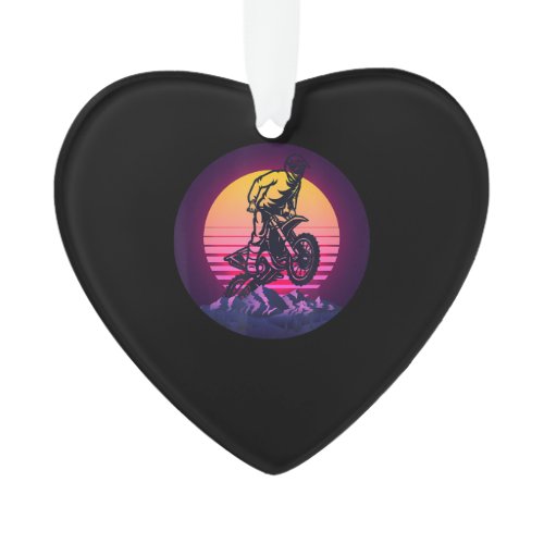 Vintage Sundown Motorbike Gift For Bikers Ornament