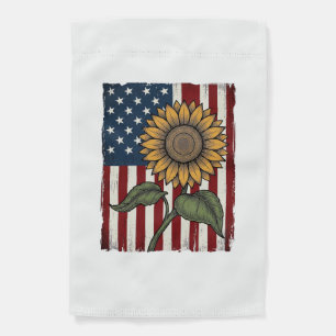 Vintage Sunflower American Flag
