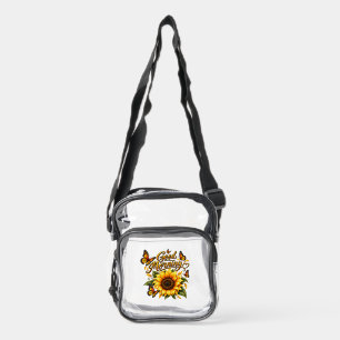 Vintage Sunflower and Butterflies Crossbody Bag