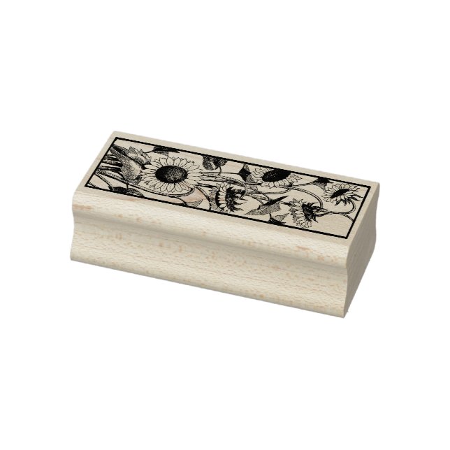 Vintage Sunflower Antique Rubber Stamp (Stamp)