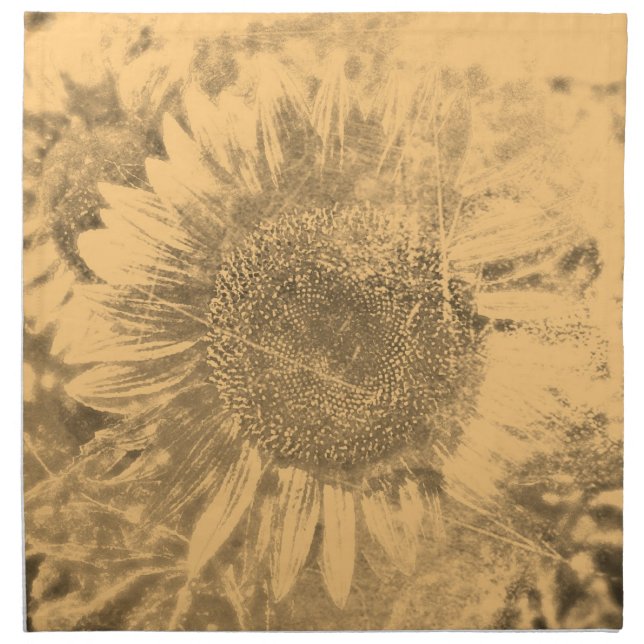 Vintage Sunflower artwork #1 - Cloth Napkins (Front)