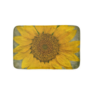 Vintage Sunflower Bath Mat