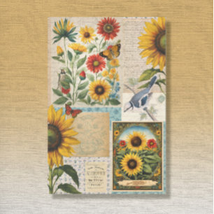 Vintage Sunflower Birds Seed Packet Ephemera Tissue Paper
