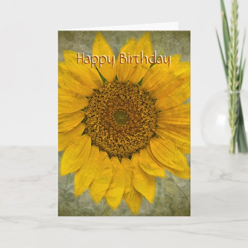 Vintage Sunflower Birthday Card