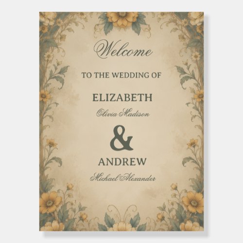 Vintage Sunflower Botanical Foam Board
