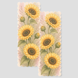 Vintage Sunflower Botanical Glossy Bookmark