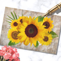 Vintage Sunflower Bouqet Decoupage Tissue Paper