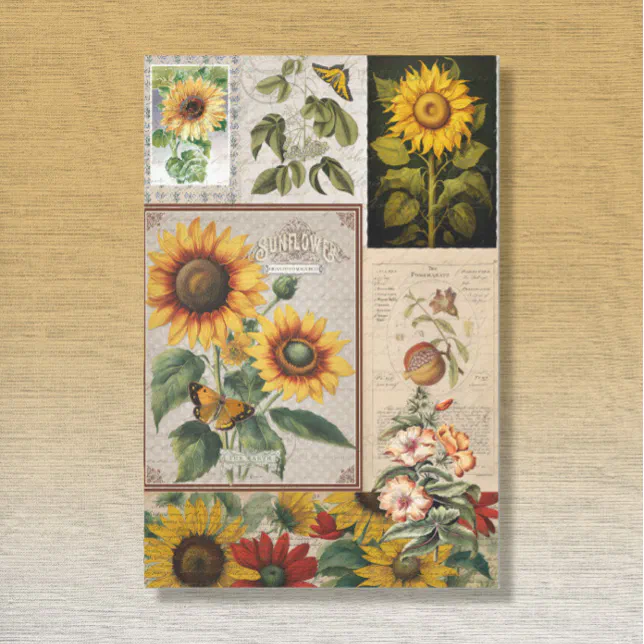 Vintage Sunflower Butterfly Seed Packet Ephemera Tissue Paper | Zazzle
