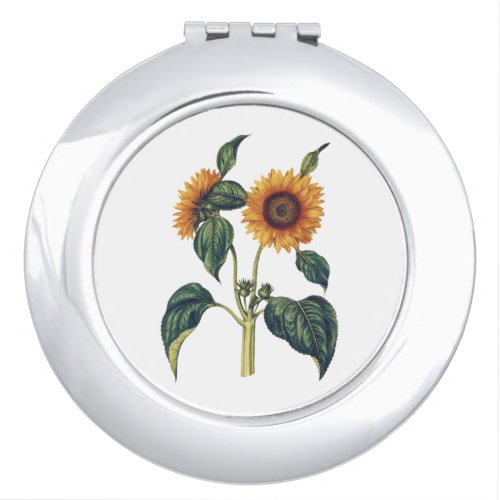 Vintage Sunflower Compact Mirror