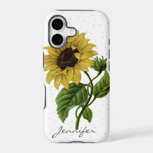 Vintage Sunflower & custom Name iPhone 17 Case
