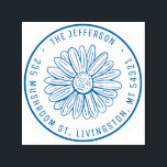 Vintage Sunflower Custom Name Round Return Address Self-inking Stamp<br><div class="desc">Personalized return address rubber stamp for your holiday mailing. Vintage and classic design to add some personal touch to your mail and package. Customize the text with your name,  address and contact. Use the Design Tool to further edit the font type,  font size and letter spacing.</div>