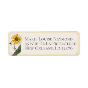Vintage Sunflower Custom Return Address Label