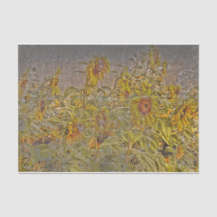 Vintage Sunflower Field Bright Yellow Distressed Tissue Paper