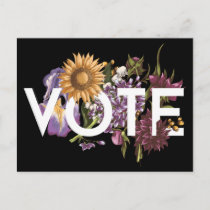 Vintage sunflower Floral Elegant Feminine Go Vote Postcard