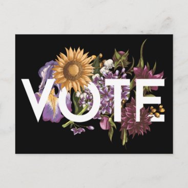 Vintage sunflower Floral Elegant Feminine Go Vote Postcard
