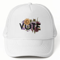 Vintage sunflower Floral Elegant Feminine Go Vote Trucker Hat
