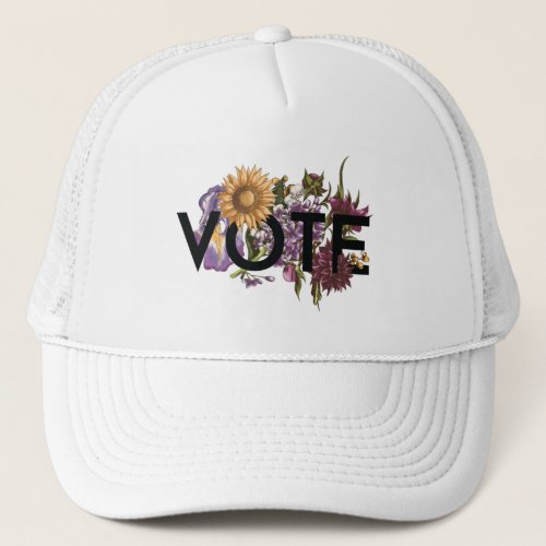 Vintage sunflower Floral Elegant Feminine Go Vote Trucker Hat