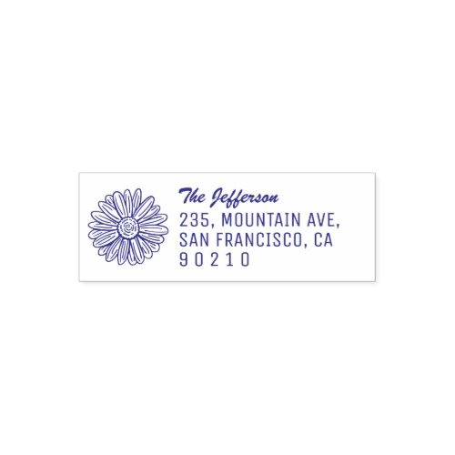 Vintage Sunflower Floral Name and Return Address Self_inking Stamp