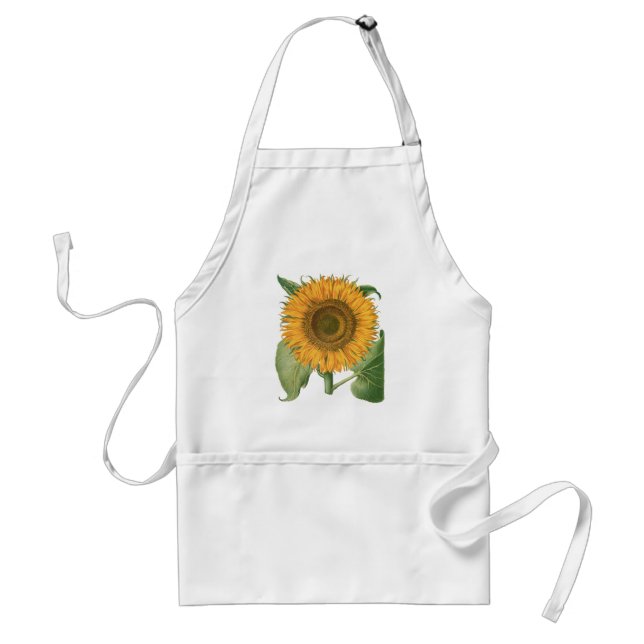 Vintage Sunflower Flower by Basilius Besler Adult Apron (Front)