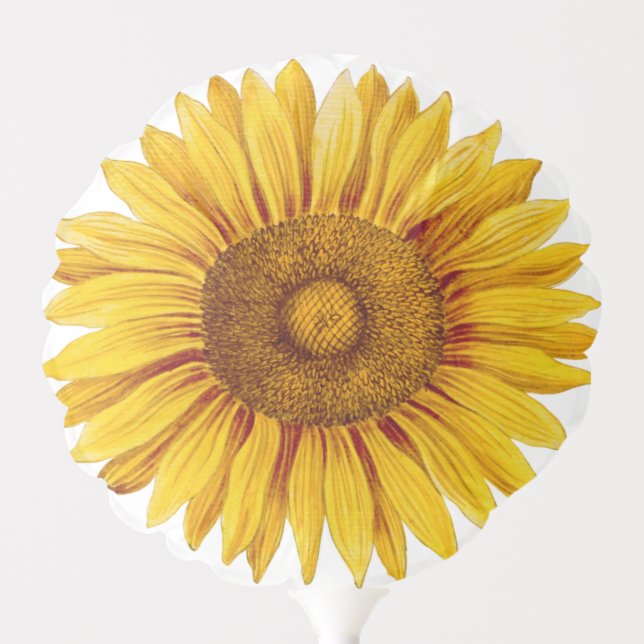 Vintage Sunflower Happy Flower Balloon (Front)