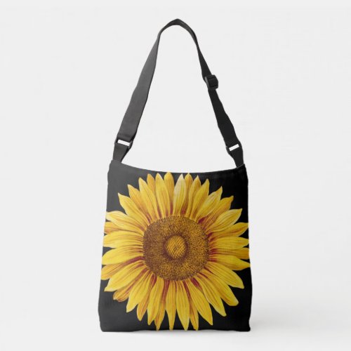 Vintage Sunflower Happy Flower Crossbody Bag