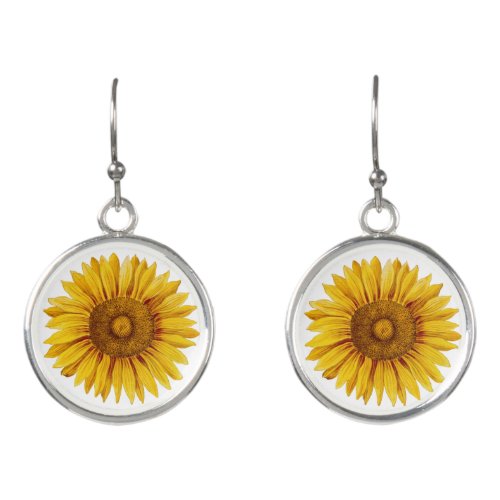 Vintage Sunflower Happy Flower Earrings