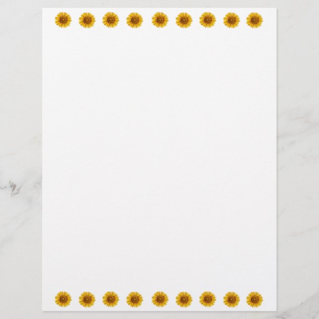 Vintage Sunflower Happy Flower Letterhead (Front)