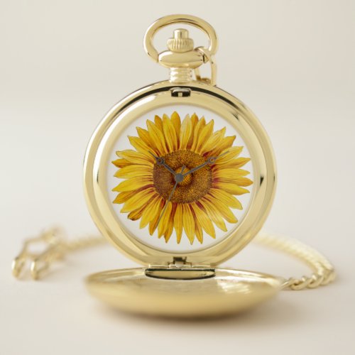 Vintage Sunflower Happy Flower Pocket Watch