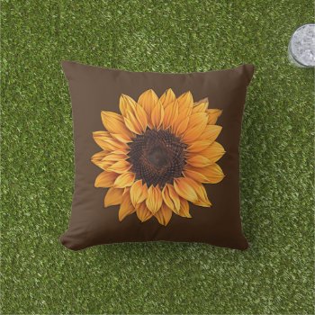 Vintage Sunflower Outdoor Throw Pillow by FantasyPillows at Zazzle