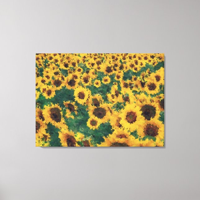 Vintage Sunflower painting art - Wrapped canvas Print (Front)