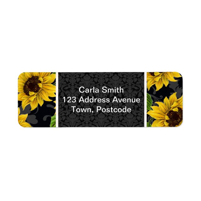 Vintage sunflower pattern label (Front)