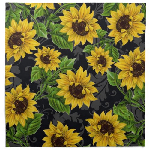 Vintage sunflower pattern napkin