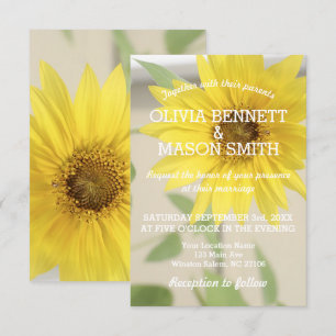 Vintage Sunflower textured Wedding Card