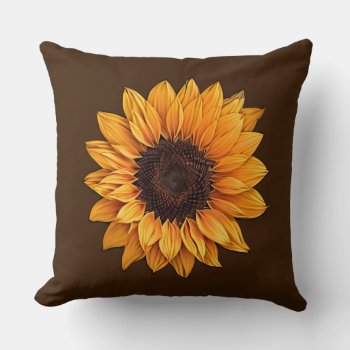 Vintage Sunflower Throw Pillow by FantasyPillows at Zazzle