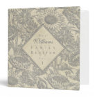 Vintage Sunflower Toile Gray Recipe Binder