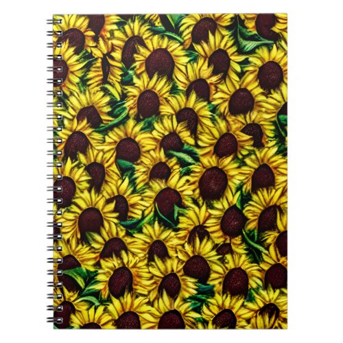 Vintage Sunflower Watercolor Floral Notebook