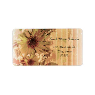 Vintage Sunflower Wedding Address Labels