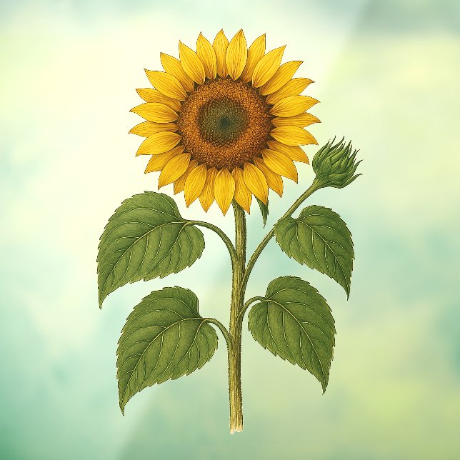 Vintage Sunflower Window Cling (Sheet 3)