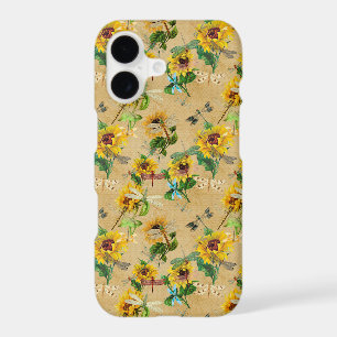 Vintage Sunflowers and Dragonflies iPhone 17 Case
