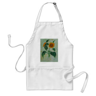Vintage Sunflowers Botanical Art Adult Apron
