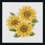 Vintage Sunflowers Faux Canvas Print<br><div class="desc">Vintage Yellow Sunflowers Summer</div>