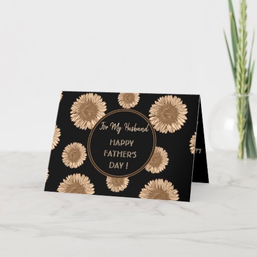 Vintage Sunflowers For Husband on Fathers Day  Holiday Card