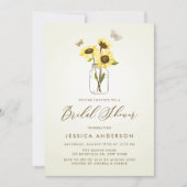 Vintage Sunflowers in Mason Jar Bridal Shower Invitation (Front)