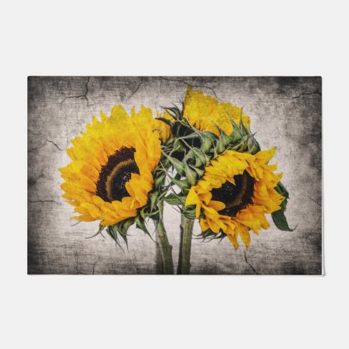 Vintage sunflowers Indoor Rug Flower floor Doormat