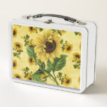 Vintage Sunflowers Metal Lunch Box at Zazzle