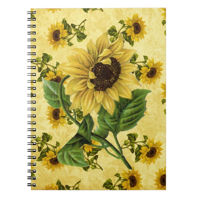 Vintage Sunflowers Notebook (Front)